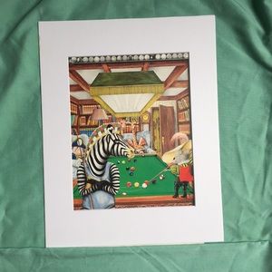 Animals billiards party game matted art pool